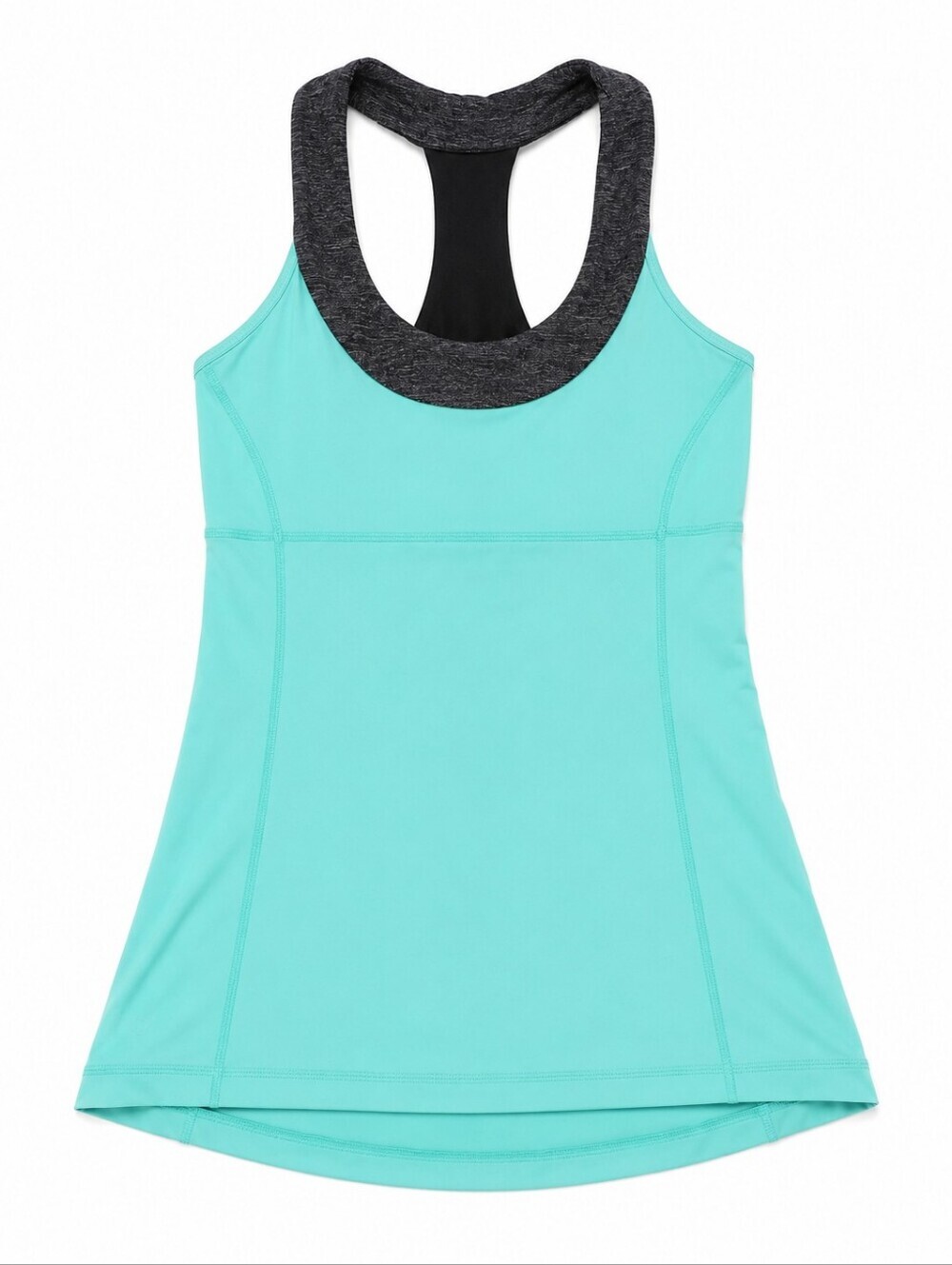 Lululemon Aqua Scoop Neck Racerback Built-In Bra Tank Top Size 8